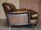 Vintage Hand Dyed Brown Leather Sofa 16