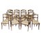 Hardwood & Brass Dining Chairs by John Gee, 1779-1824, Set of 12, Image 1