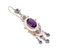 Amethyst, Diamond, Enamel, 9 Karat Rose Gold and Silver Dangle Earrings, Set of 2 4