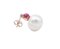 Ruby, Diamond, Baroque Pearl & 14 Karat Rose Gold Stud Earrings, Set of 2, Image 4