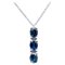 Blue Sapphires, Diamonds and18 Karat White Gold Pendant Necklace 1