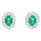 Emeralds, Diamonds and 18 Karat White Gold Modern Earrings, Image 1