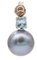 Gray Pearls, Diamonds, Aquamarine & 14 Karat Rose Gold Beaded Earrings, Image 3