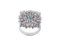 Anello con smeraldo centrale, diamanti e oro bianco a 18 carati, Immagine 3