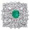Anello con smeraldo centrale, diamanti e oro bianco a 18 carati, Immagine 1