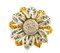 18K White & Yellow Gold and Fancy Diamond Daisy Ring 1