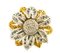 18K White & Yellow Gold and Fancy Diamond Daisy Ring, Image 1