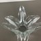 Large French Floral Crystal Glass Shell Bowl by Art Vannes, France, 1970s 8