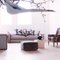 Rafaella Bio Sofa aus grauem Leinen & rotem Samt von D3CO 2