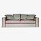 Rafaella Bio Sofa aus grauem Leinen & rotem Samt von D3CO 1
