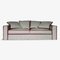 Rafaella Bio Sofa in Grey Linen & Red Velvet by D3CO 1