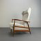 White Teak Wing Chair, Denmark, 1960s, Image 1