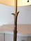 Vintage American Gilt Cast Iron Floor Lamp with Brass & Black Lacquered Metal Base 6