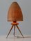Mid-Century Scandinavian Rattan & Teak Table Lamp, 1960s, Image 4