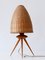 Mid-Century Scandinavian Rattan & Teak Table Lamp, 1960s 5