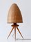 Mid-Century Scandinavian Rattan & Teak Table Lamp, 1960s, Image 5