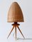 Mid-Century Scandinavian Rattan & Teak Table Lamp, 1960s 1