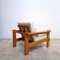 Brutalist Lounge Chair in Solid Pine, Denmark, 1970s, Image 6