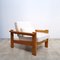 Brutalist Lounge Chair in Solid Pine, Denmark, 1970s, Image 4
