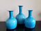Opal Blue Glass Carnaby Vases by Per Lütken for Holmegaard, Denmark, 1960s, Set of 3 1
