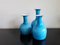 Vases Carnaby en Verre Opalin Bleu par Per Lütken pour Holmegaard, Danemark, 1960s, Set de 3 2