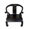 Chinese Horseshoe Armchairs Lacquered in Black, Set of 2, Image 3