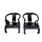 Chinese Horseshoe Armchairs Lacquered in Black, Set of 2 11