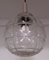 Kugelförmige Vintage Deckenlampe aus gepresstem Glas mit verchromtem Metallhalter, 1970er 2