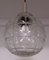 Vintage Spherical Segmented Pressed Glass Ceiling Lamp with Chromed Metal Mount, 1970s, Image 2