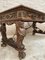 Renaissance Carved Walnut Desk with Three Drawers and Bronze Mounts, 1860s, Image 13