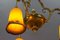 Neoclassical French Bronze Chandelier in Pate De Verre Glass by Jean Noverdy 6