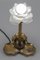 Jugendstil Tischlampe aus Messing mit Frosch, 1930er 11