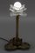 Jugendstil Tischlampe aus Messing mit Frosch, 1930er 5