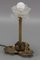 Lámpara de mesa modernista de latón con rana, años 30, Imagen 1