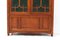 Large Oak Arts & Crafts Wall Cabinet with Green Glass, 1900s 8