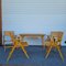 Armchairs and Foldable Garden Table, 1970s, Set of 5 1