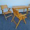 Armchairs and Foldable Garden Table, 1970s, Set of 5 2