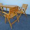 Armchairs and Foldable Garden Table, 1970s, Set of 5 3