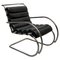 Black Leather Lounge Chair by Mies Van Der Rohe for Alivar, 1920s 1