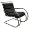 Black Leather Lounge Chair by Mies Van Der Rohe for Alivar, 1920s, Image 1