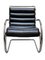 Black Leather Lounge Chair by Mies Van Der Rohe for Alivar, 1920s 2