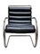 Black Leather Lounge Chair by Mies Van Der Rohe for Alivar, 1920s, Image 2