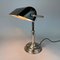 Vintage Nickel Plated Bank Lamp, 1940s 8