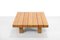 Vintage Brutalist Solid Pine Wooden Square Coffee Table 2