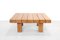 Vintage Brutalist Solid Pine Wooden Square Coffee Table 3