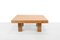 Vintage Brutalist Solid Pine Wooden Square Coffee Table 1