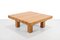 Vintage Brutalist Solid Pine Wooden Square Coffee Table 4
