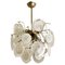 White Glass Disc Chandelier by Vistosi, Italy, 1970s, Image 1