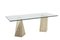 Dining Table in Travertine and Glass, 1970s 2