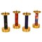 Enamelled and Gilded Brass Candle Sticks, Set of 4 1